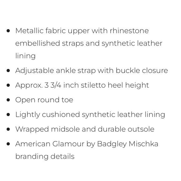 IOB Badgley Mischka Vita Open Toe Ankle Strap Stiletto Heels Gold Glitter 7.5 - Picture 14 of 14